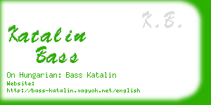 katalin bass business card